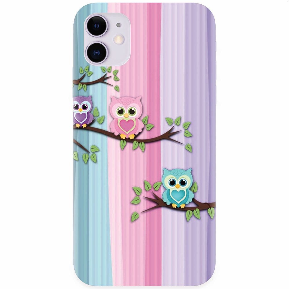 Husa silicon pentru Apple Iphone 11, Cute Owl