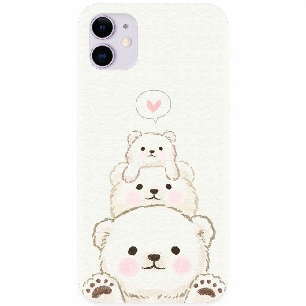 Husa silicon pentru Apple Iphone 11, Bear Family