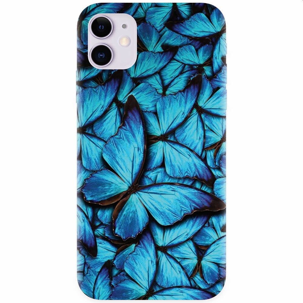 Husa silicon pentru Apple Iphone 11, Blue Butterfly 101