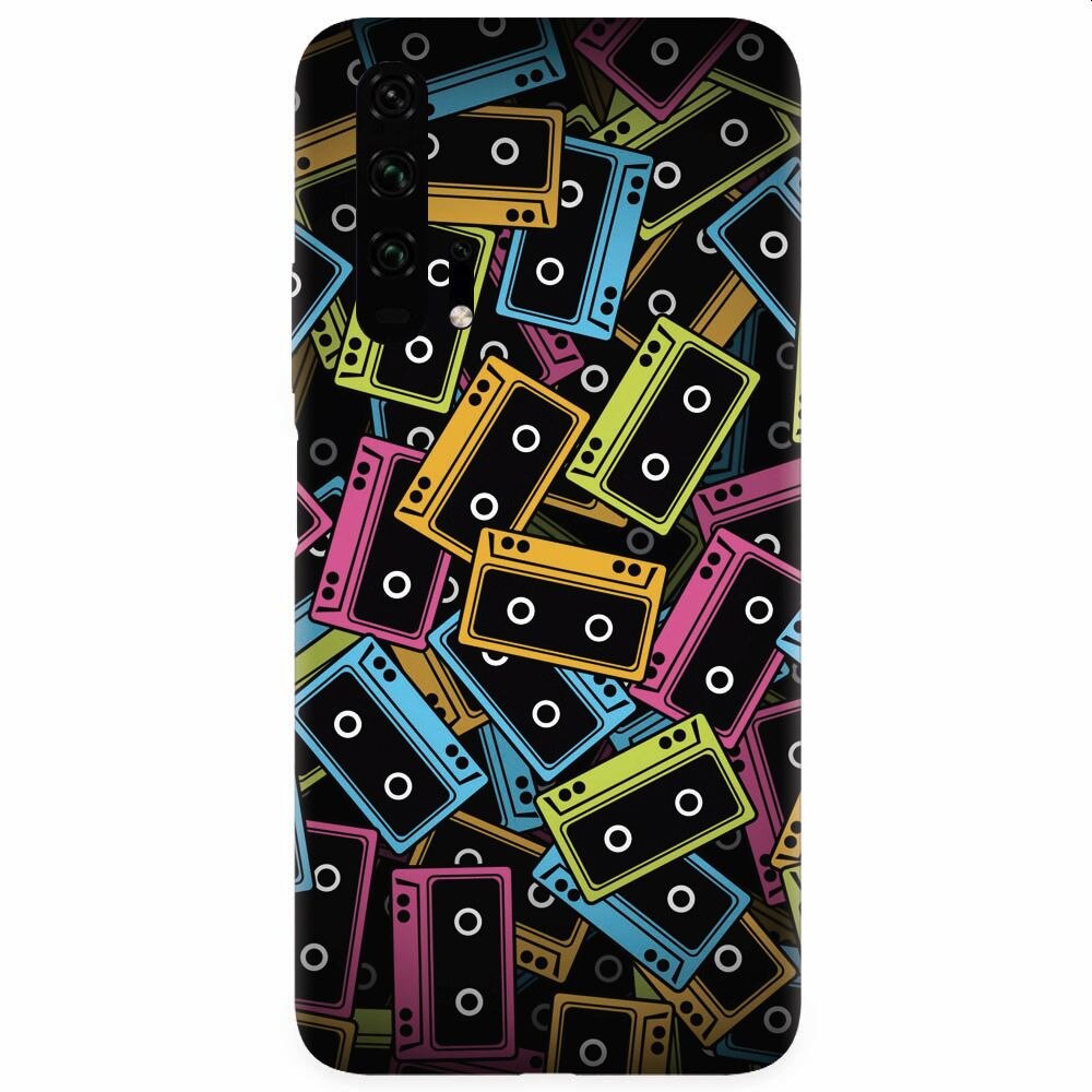 Husa silicon pentru Honor 20 Pro, Audio Cassette Color Vector