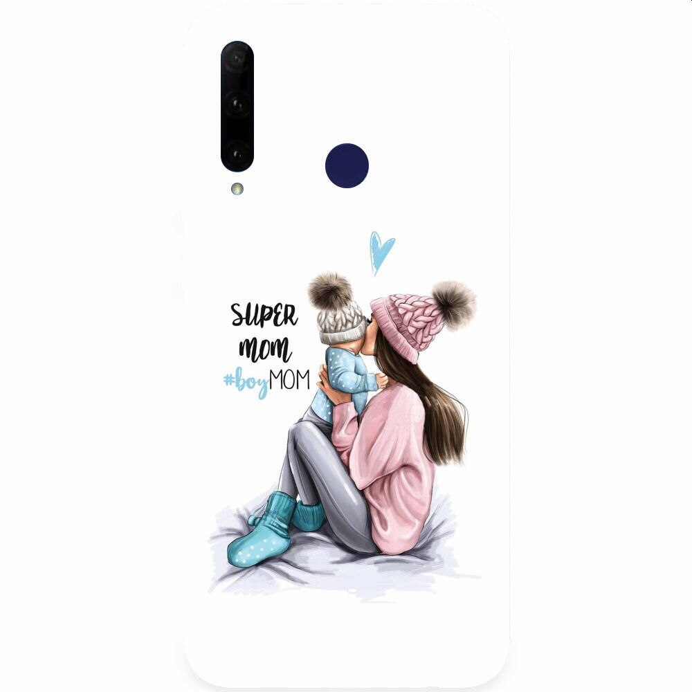 Husa silicon pentru Honor 20 Lite, Super Mom With Boy