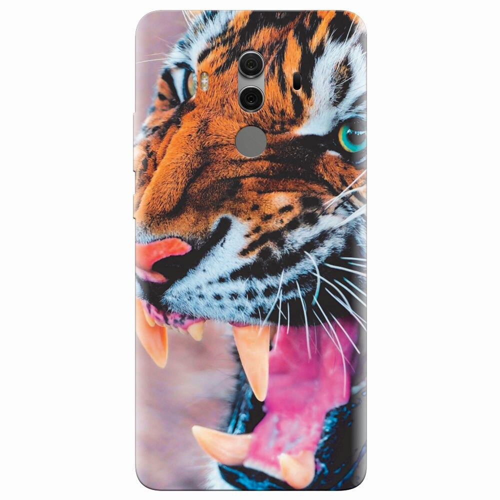 Husa silicon pentru Huawei Mate 10 Pro, Angry Tiger Teeth Fresh