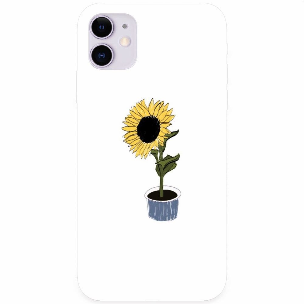 Husa silicon pentru Apple Iphone 11, Sun Flower