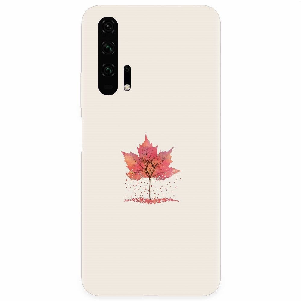 Husa silicon pentru Honor 20 Pro, Autumn Tree Leaf Shape Illustration