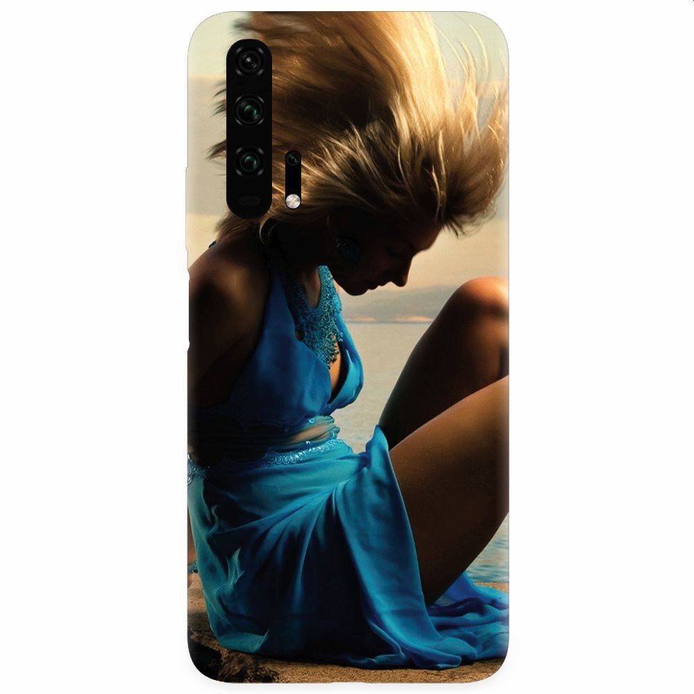 Husa silicon pentru Honor 20 Pro, Girl In Blue Dress