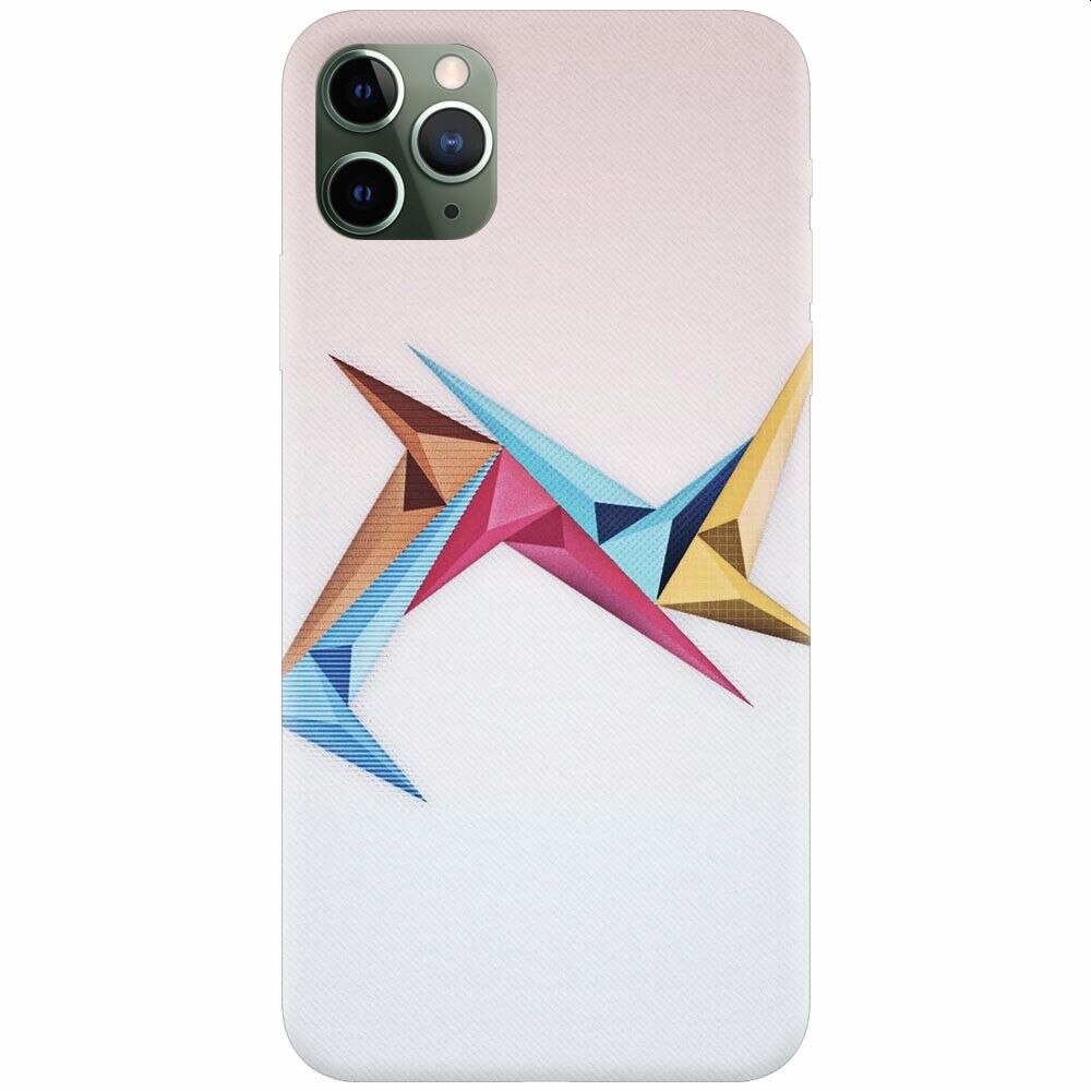 Husa silicon pentru Apple Iphone 11 Pro Max, Abstract Minimalistic Colors Triangles