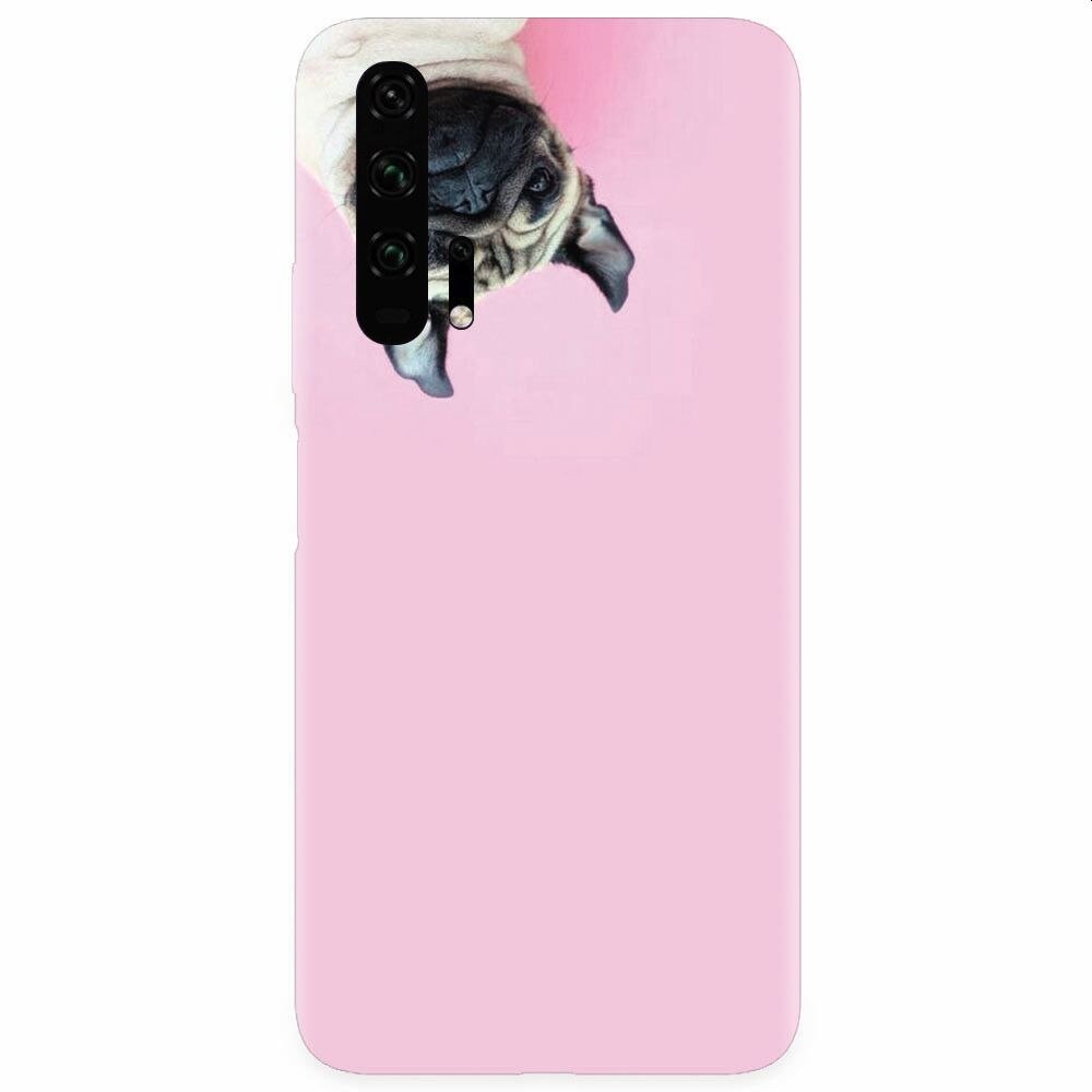 Husa silicon pentru Honor 20 Pro, Dog And Pink
