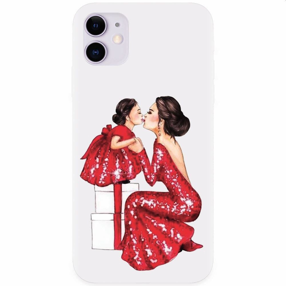 Husa silicon pentru Apple Iphone 11, Double Red Dress
