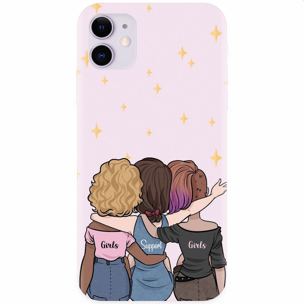 Husa silicon pentru Apple Iphone 11, Girls Support Girls