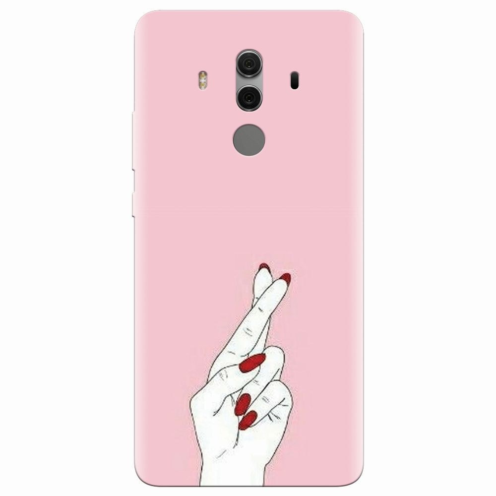 Husa silicon pentru Huawei Mate 10 Pro, Pink Finger Cross