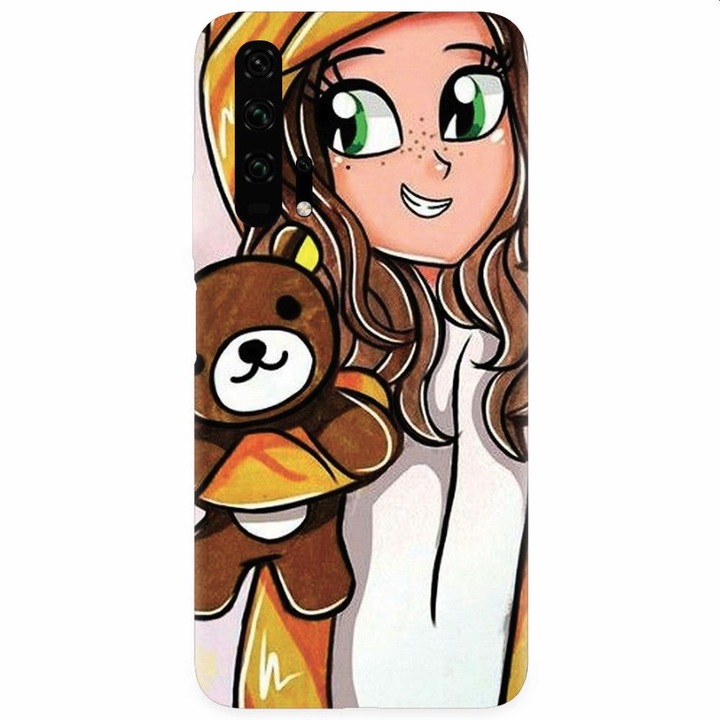 Силиконов кейс за Honor 20 Pro, Girl With Little Bear