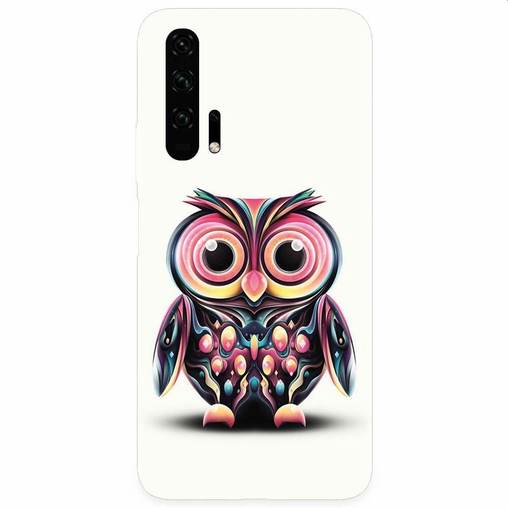 Husa silicon pentru Honor 20 Pro, Colorful Owl Illustration