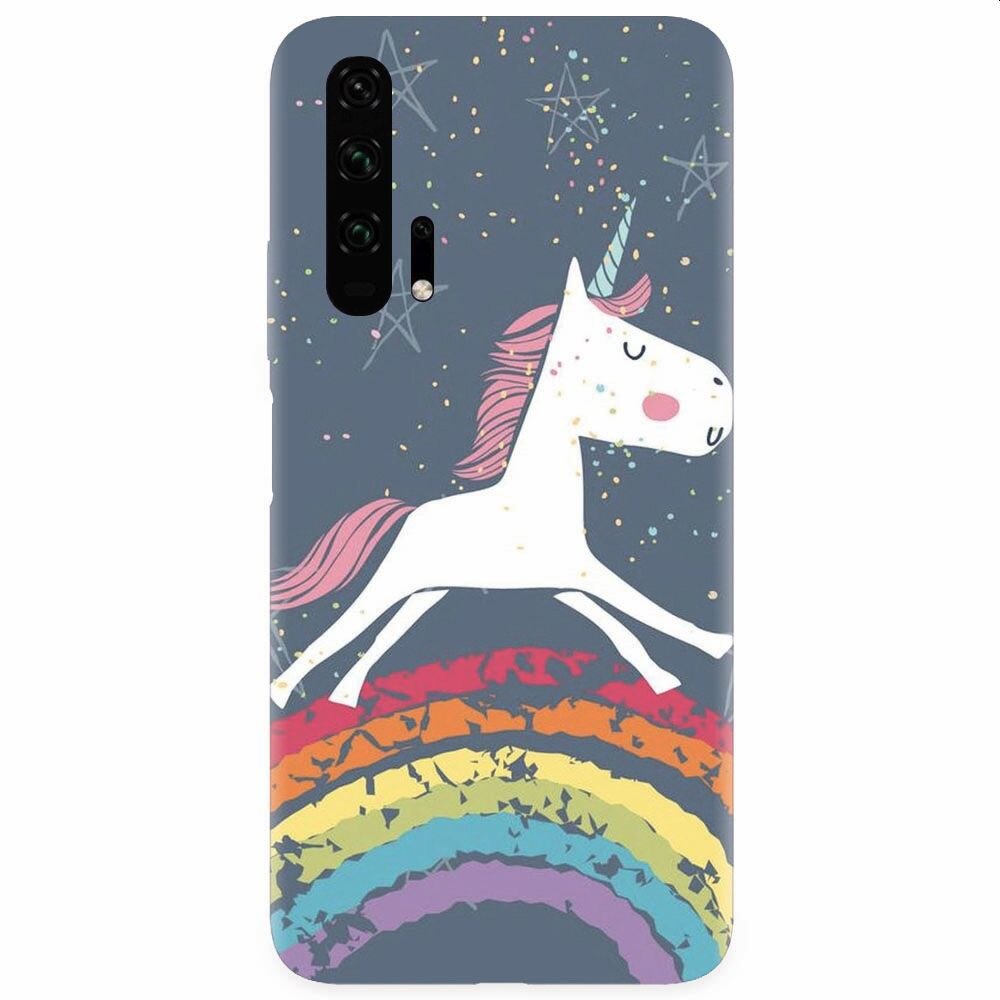 Husa silicon pentru Honor 20 Pro, Unicorn Rainbow