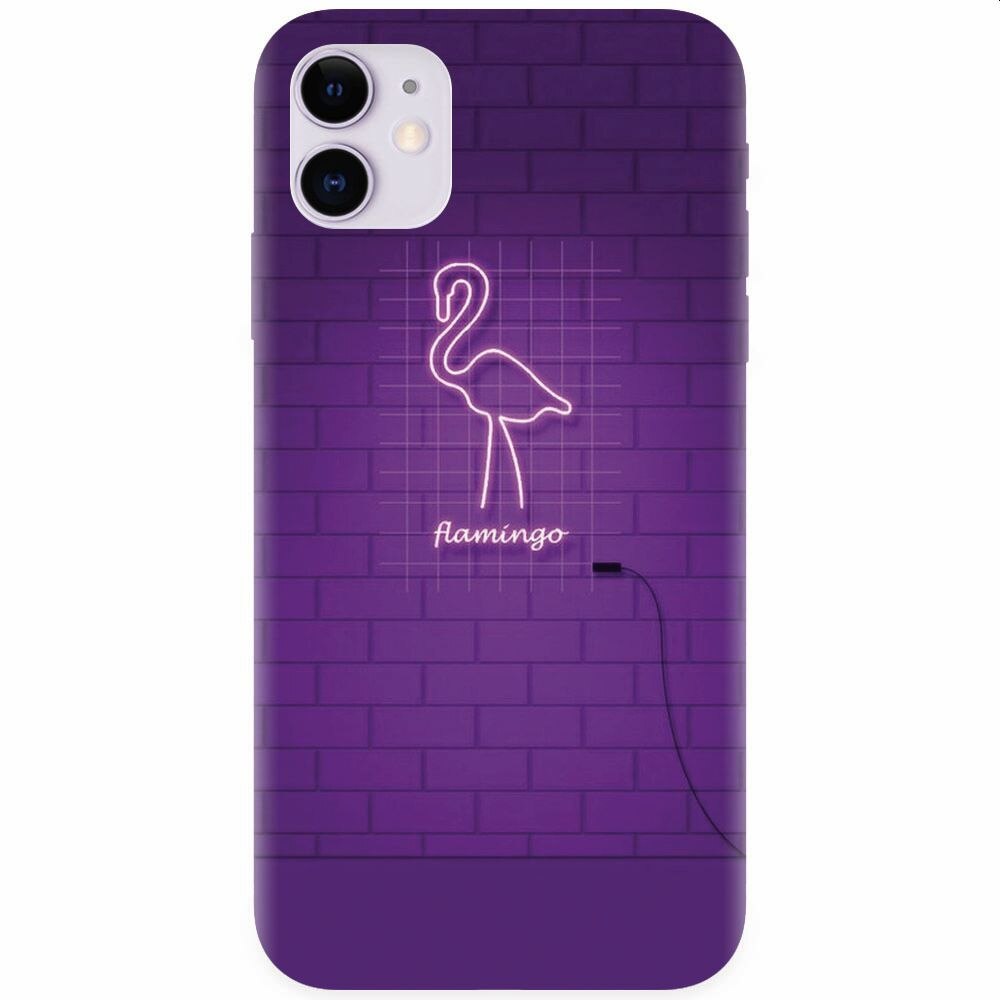 Husa silicon pentru Apple Iphone 11, Light Flamingo