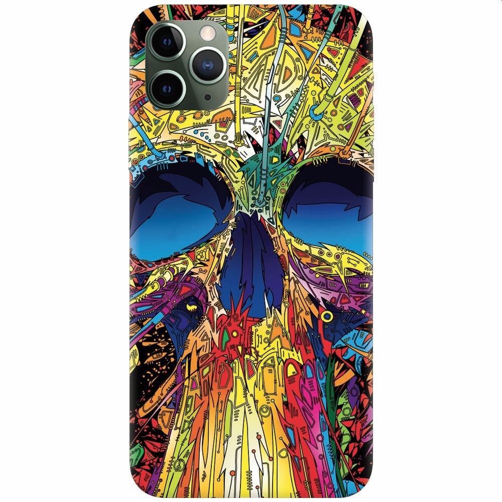 Husa silicon pentru Apple Iphone 11 Pro, Abstract Multicolored Skull