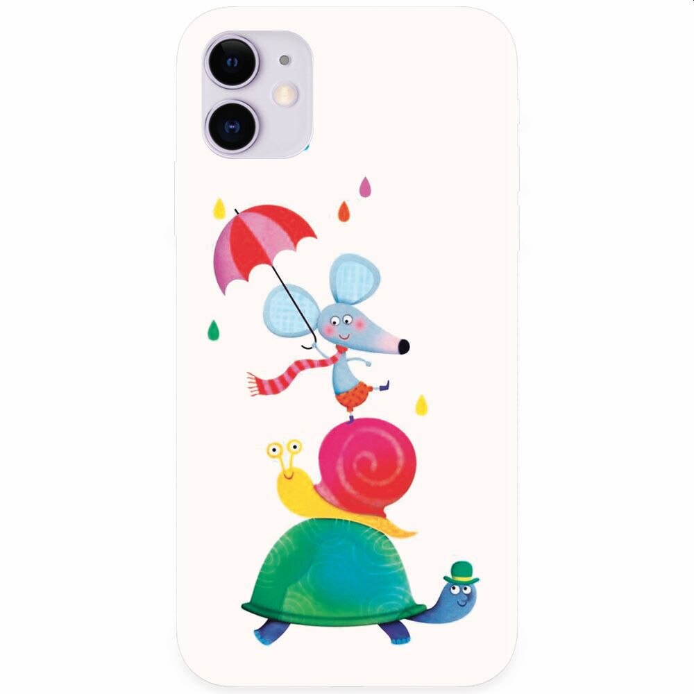 Husa silicon pentru Apple Iphone 11, Happy Animals