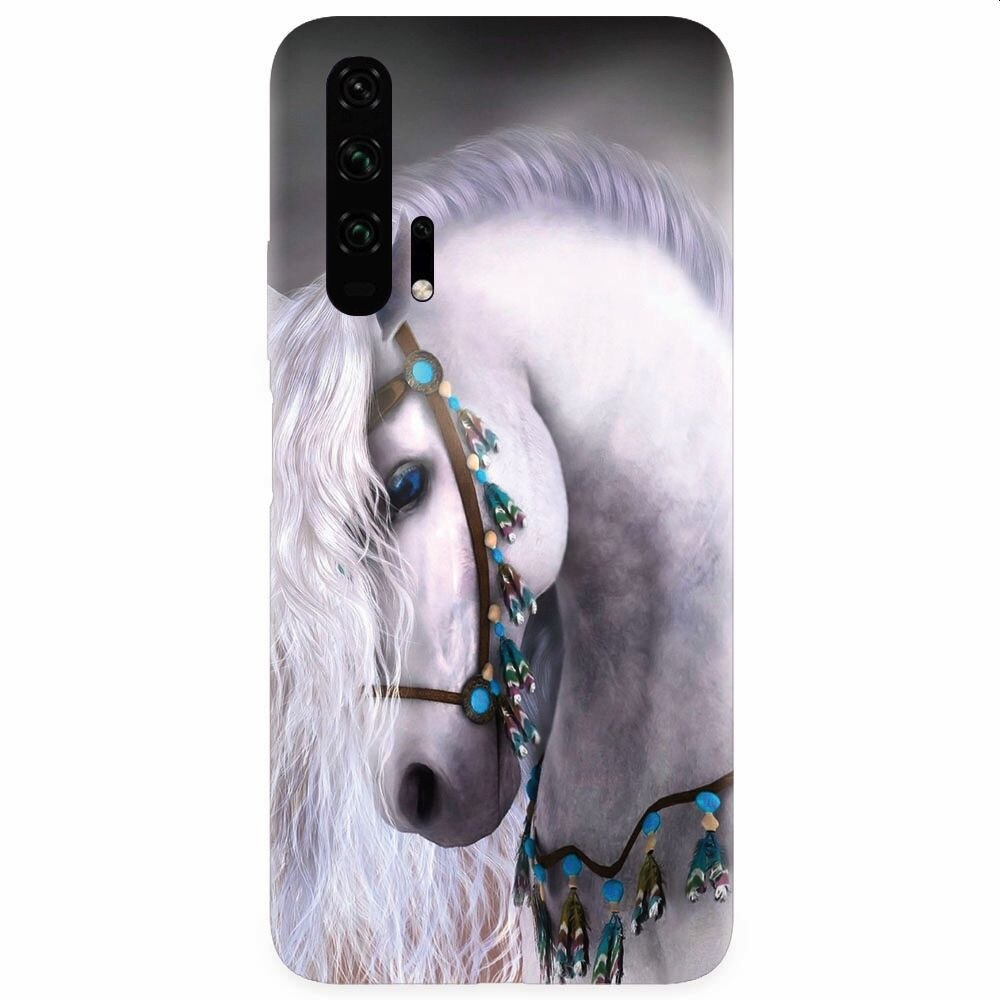 Husa silicon pentru Honor 20 Pro, White Horse