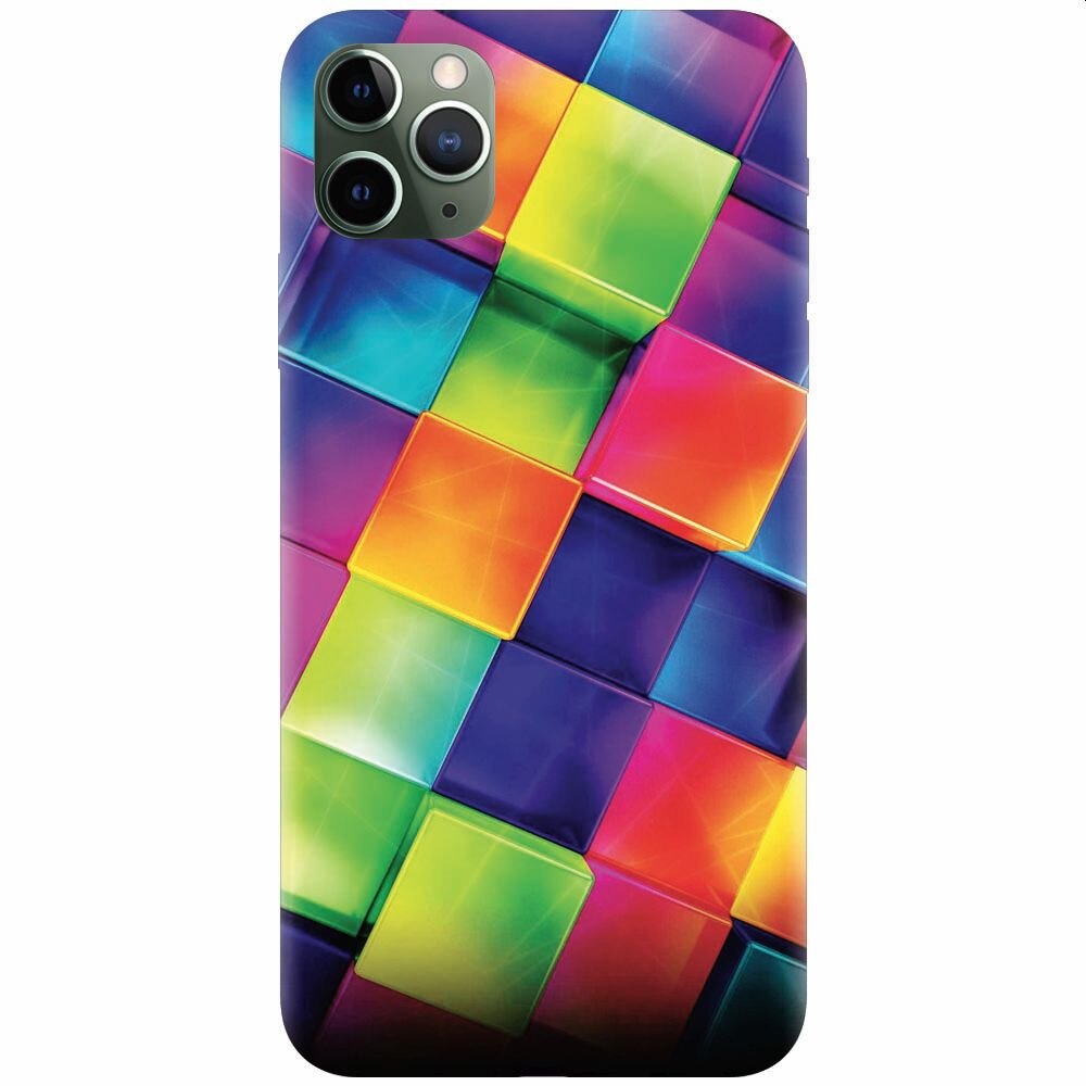Husa silicon pentru Apple Iphone 11 Pro Max, 3D Geometric Colorful