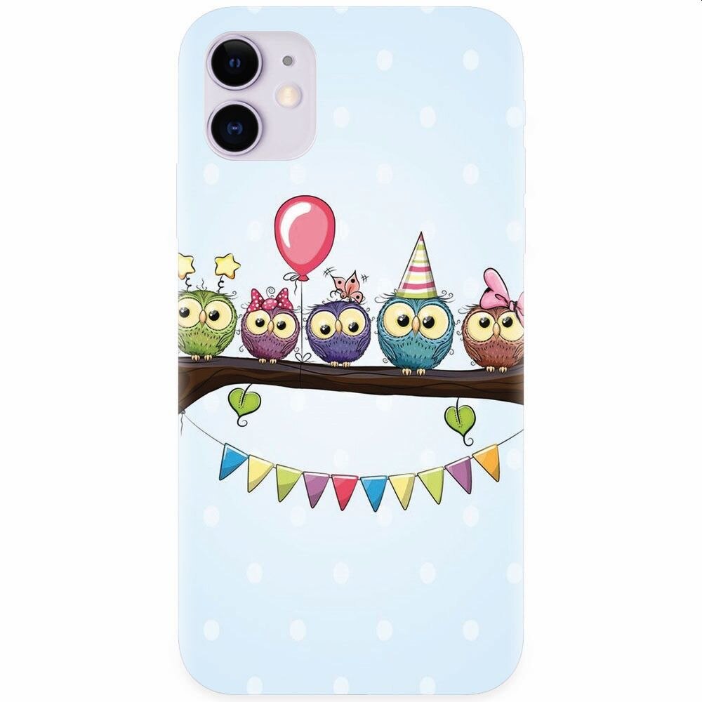 Husa silicon pentru Apple Iphone 11, Party Birds
