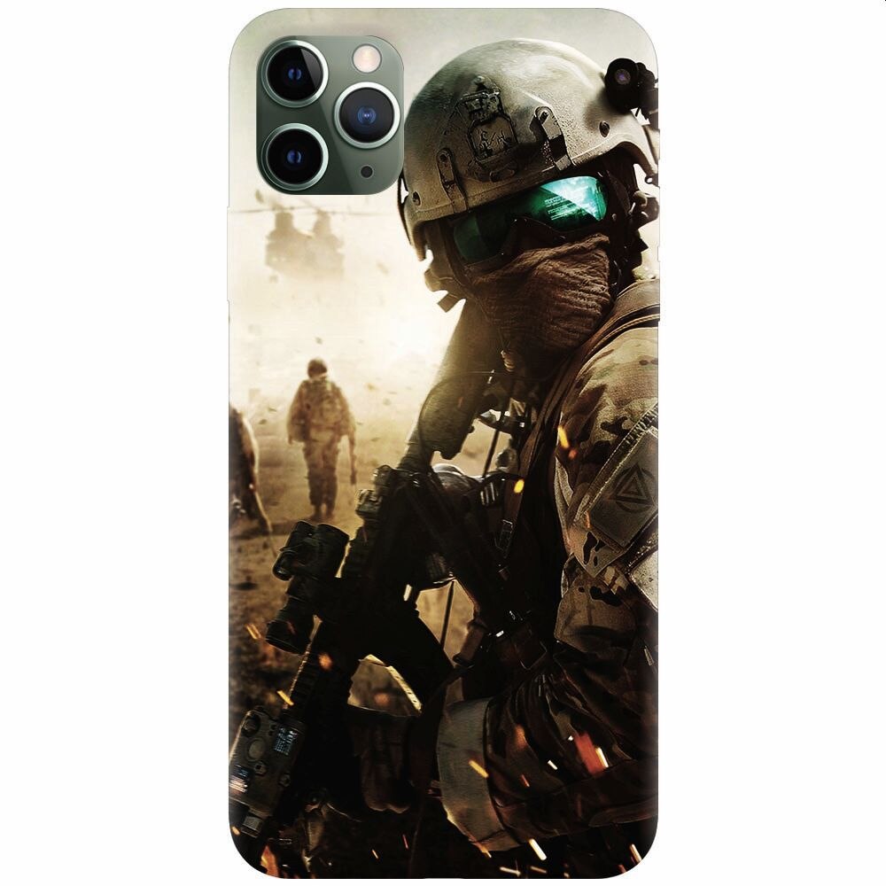 Husa silicon pentru Apple Iphone 11 Pro, Battlefield