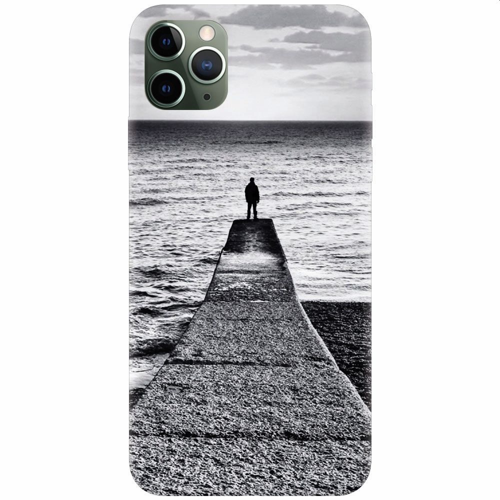 Husa silicon pentru Apple Iphone 11 Pro Max, Abstract Dock Man Grey