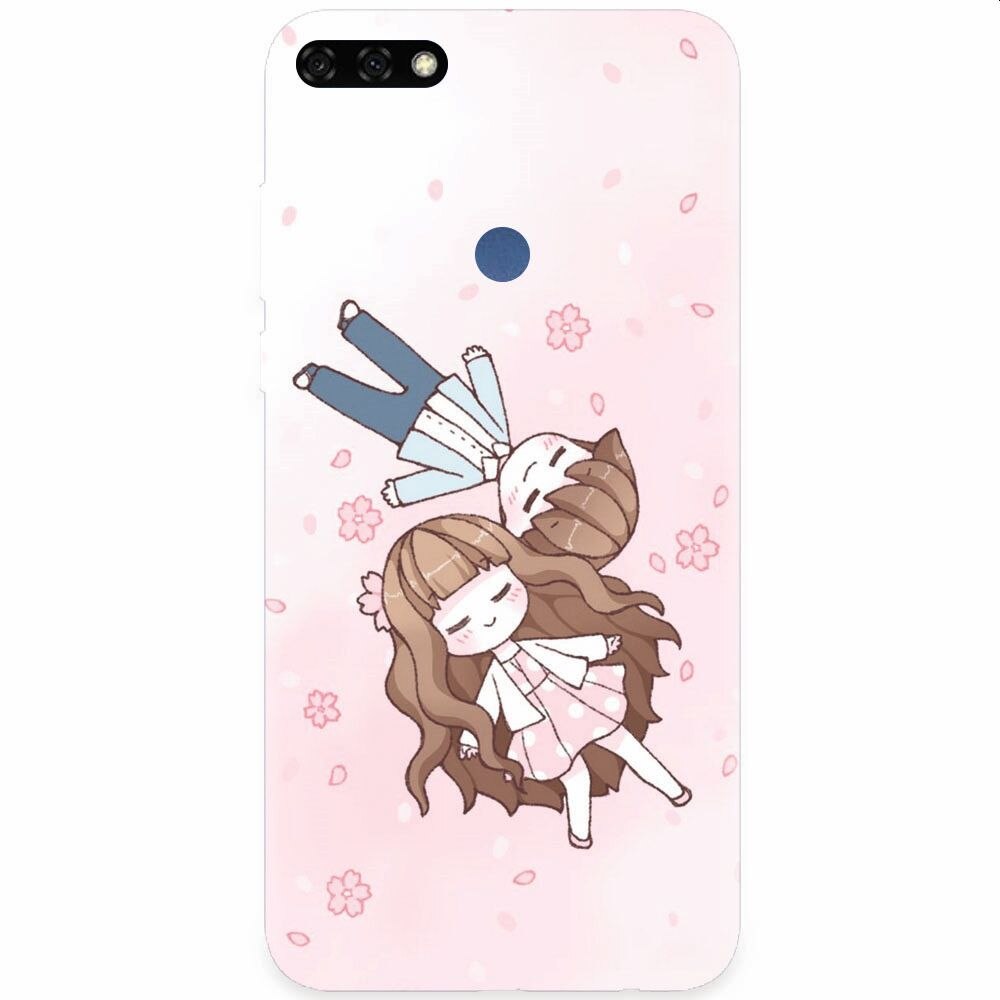 Husa silicon pentru Honor 7C, Cute Couple