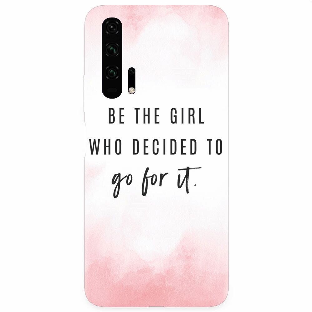Husa silicon pentru Honor 20 Pro, Quotes Pink