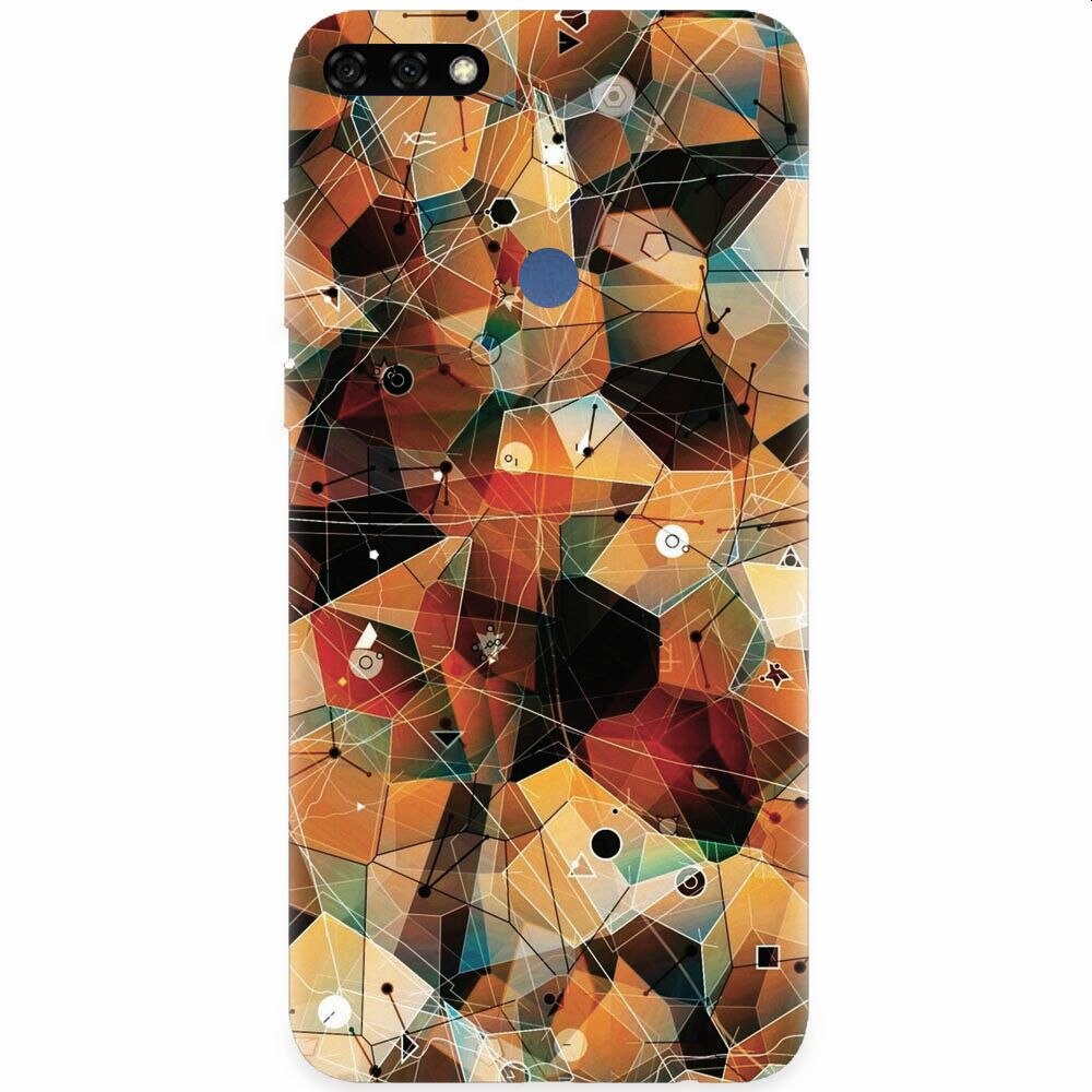 Husa silicon pentru Honor 7C, Abstract Triangles Connected Lines