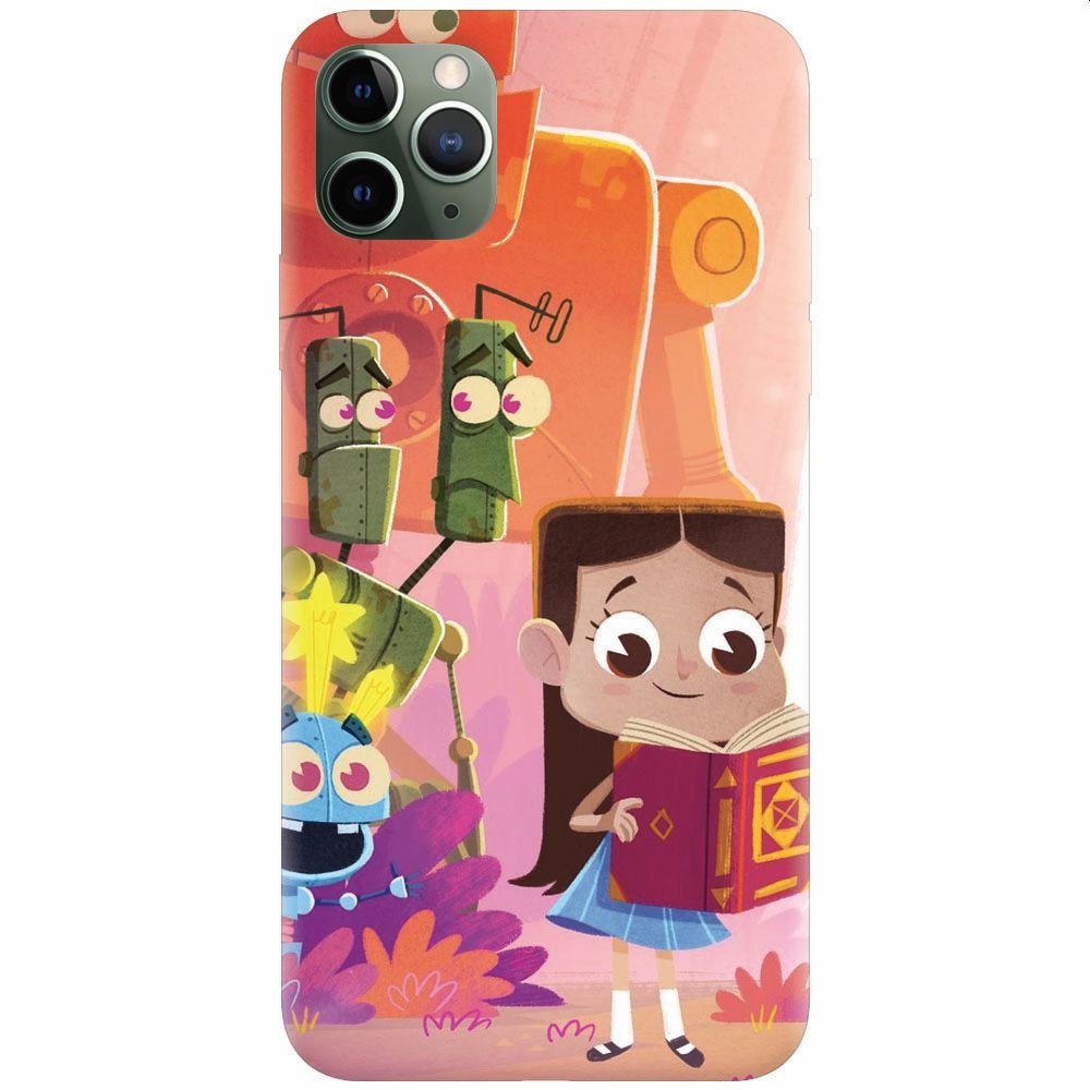 Husa silicon pentru Apple Iphone 11 Pro, Children Kids Robots Illustration Colorful K