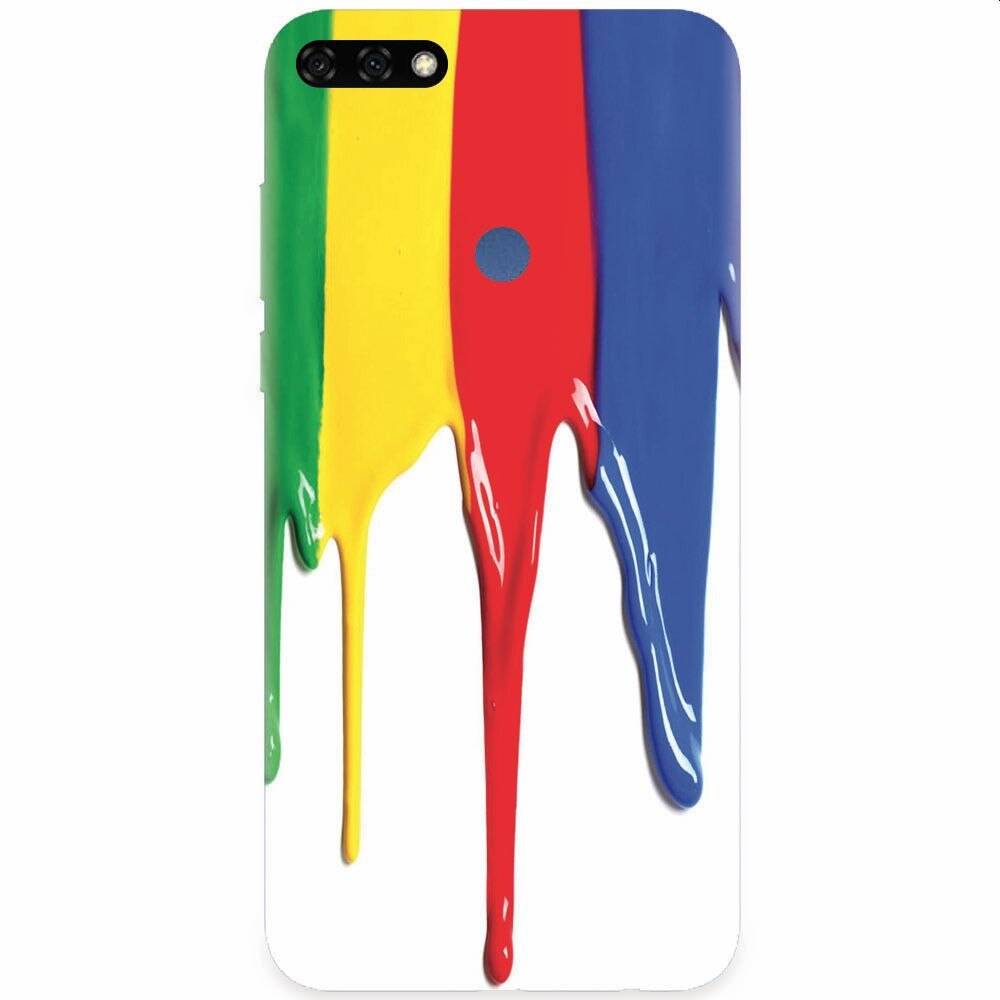 Husa silicon pentru Honor 7C, Dripping Colorful Paint
