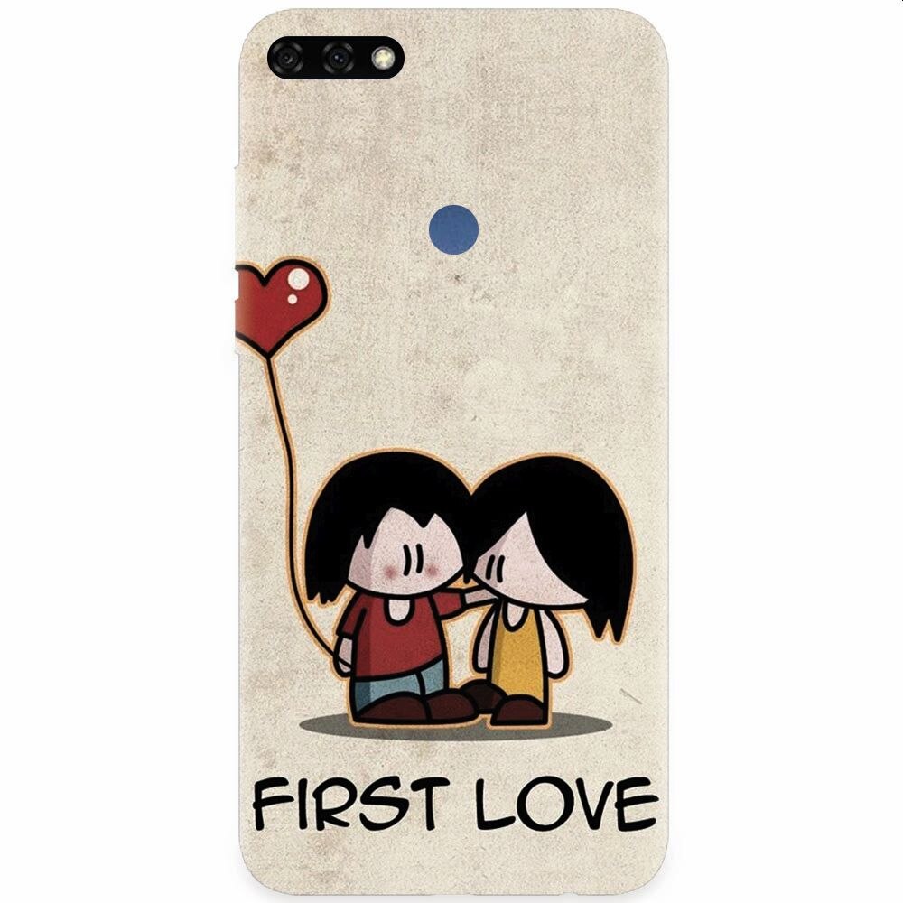 Husa silicon pentru Honor 7C, First Love Great Lock Screen