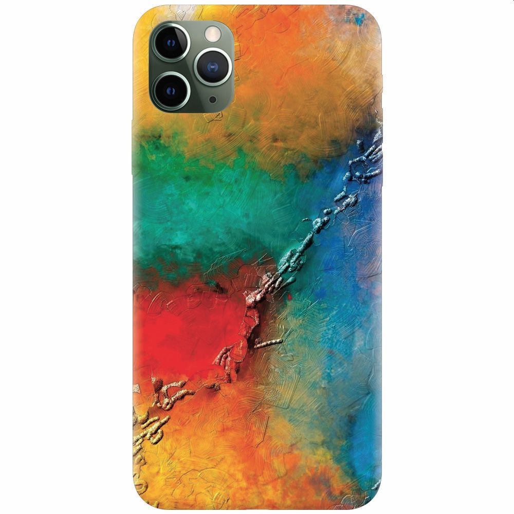 Husa silicon pentru Apple Iphone 11 Pro, Colorful Wall Paint Texture