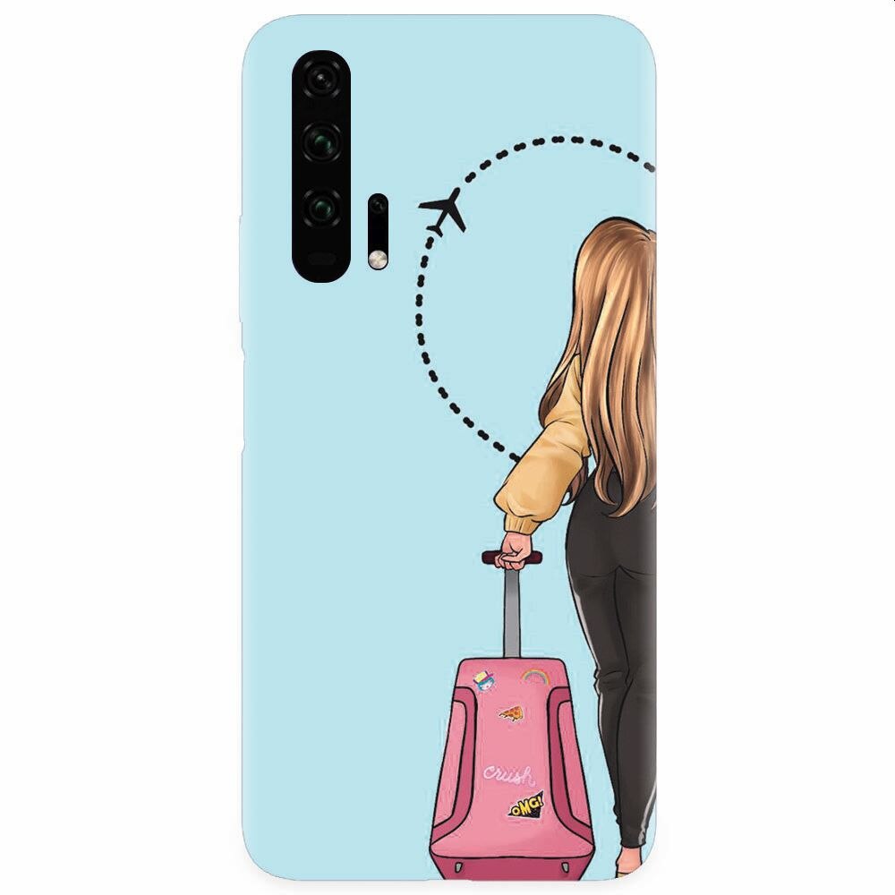 Husa silicon pentru Honor 20 Pro, Travel Girl