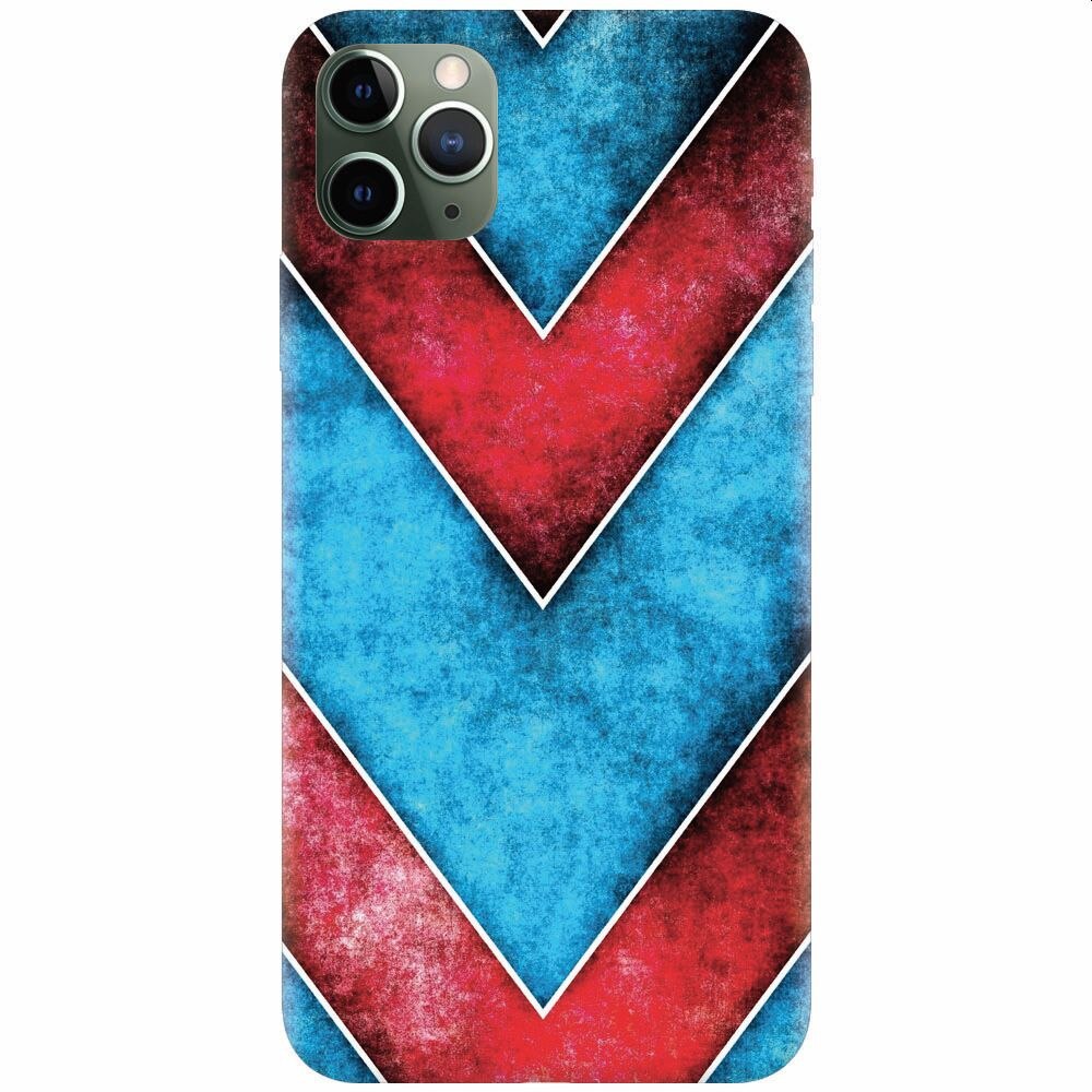 Husa silicon pentru Apple Iphone 11 Pro, Blue And Red Abstract