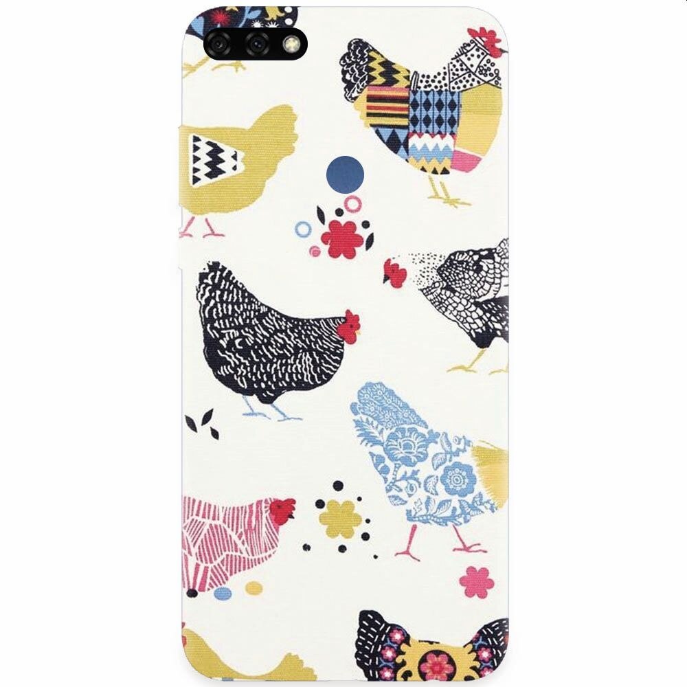 Husa silicon pentru Honor 7C, Chickens