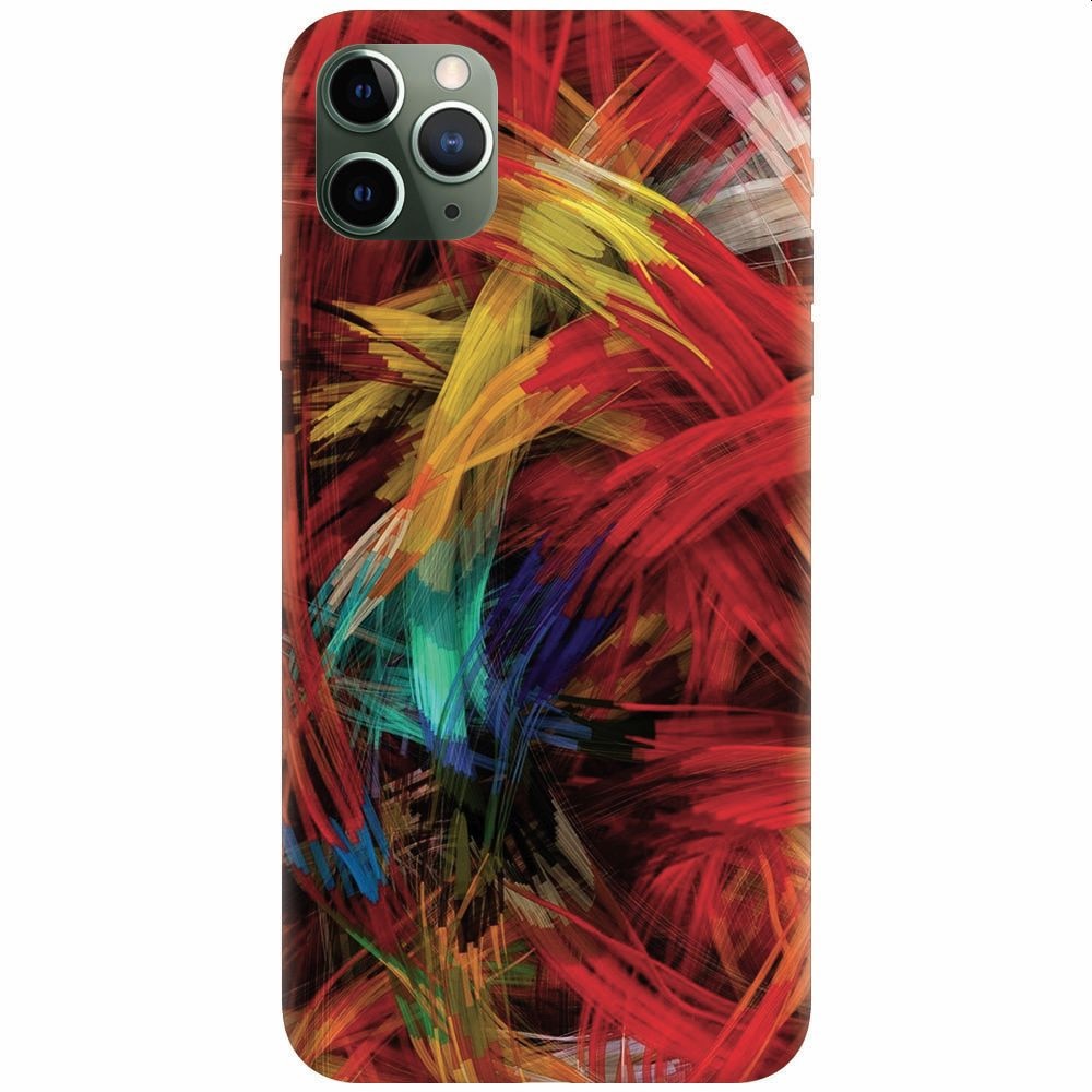 Husa silicon pentru Apple Iphone 11 Pro Max, Colorful Digital Painting Strokes