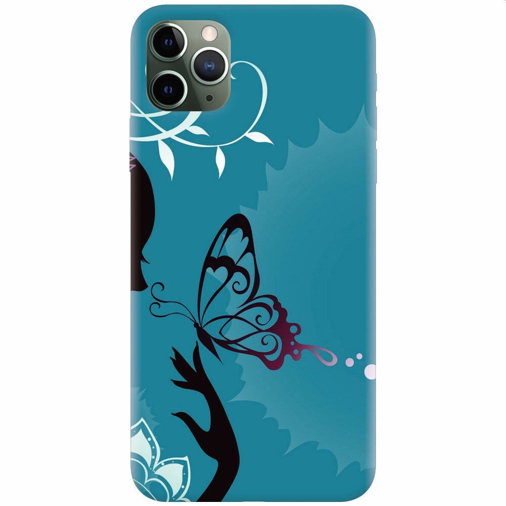 Husa silicon pentru Apple Iphone 11 Pro, Blue Butterfly