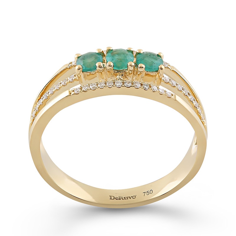 Inel Deruvo Aur 18k Diamante, Smaralde, 54 R24135E-Y