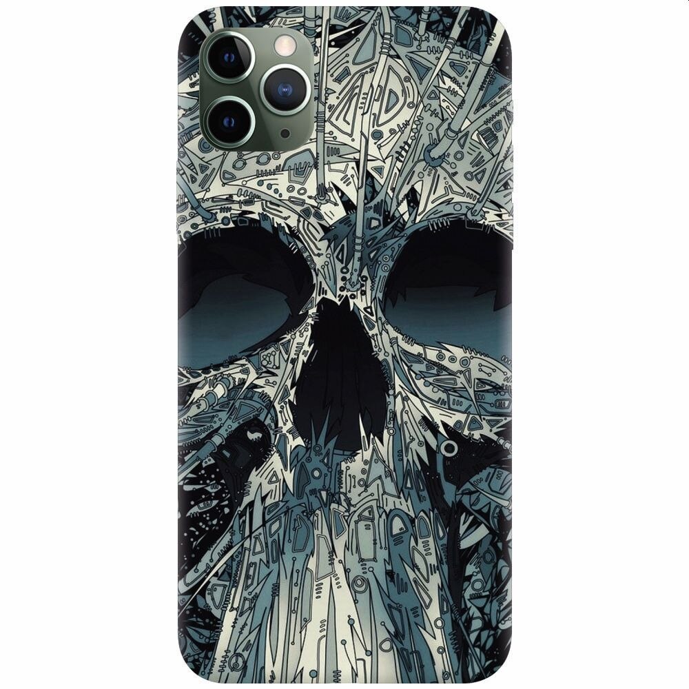 Husa silicon pentru Apple Iphone 11 Pro, Abstract Skull Artwork Illustration
