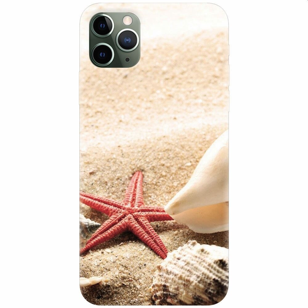 Husa silicon pentru Apple Iphone 11 Pro Max, Beach Shells And Starfish