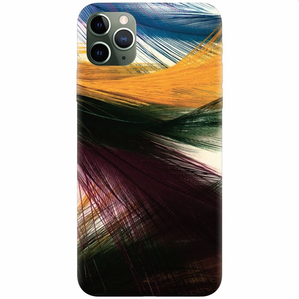 Husa silicon pentru Apple Iphone 11 Pro, Colorful Peacock Feathers
