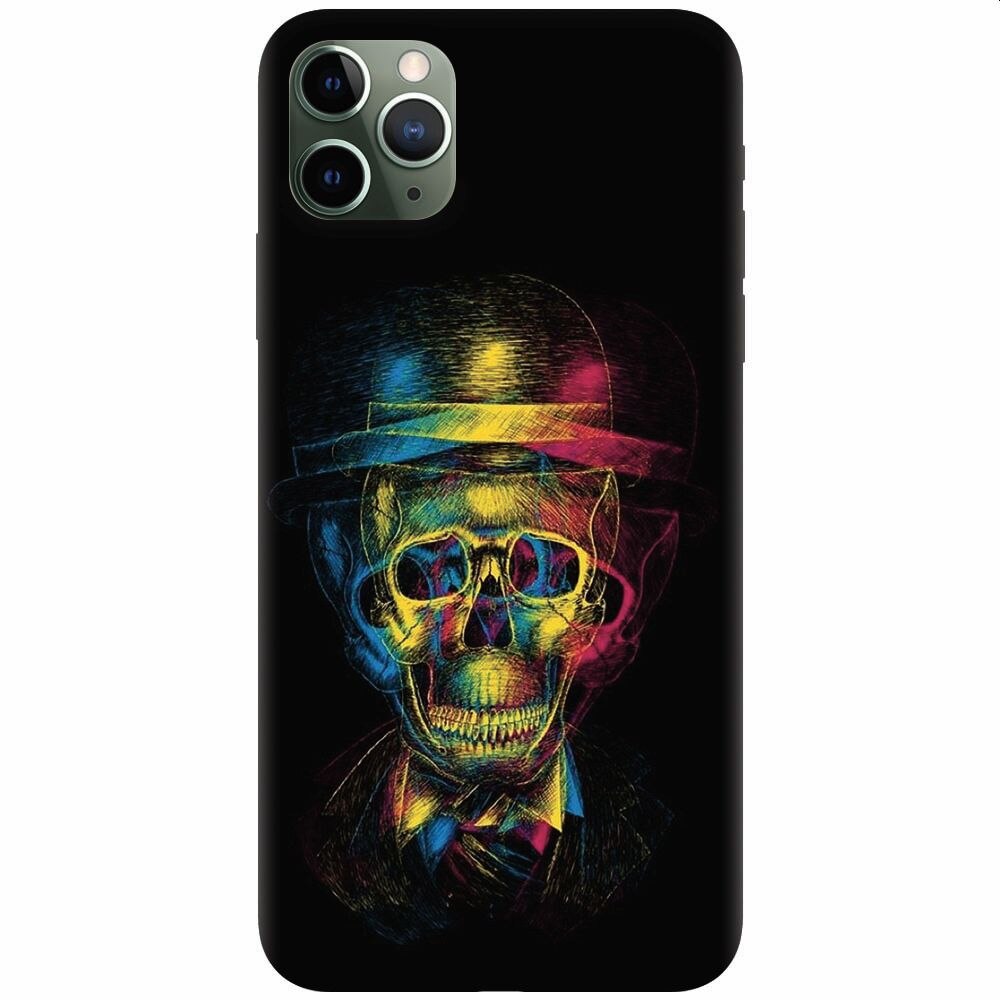 Husa silicon pentru Apple Iphone 11 Pro, Colorfull skull 3d