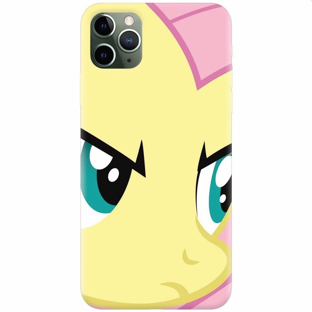 Husa silicon pentru Apple Iphone 11 Pro Max, Close Up Fluttershy My Little Pony Friendship Is Magic