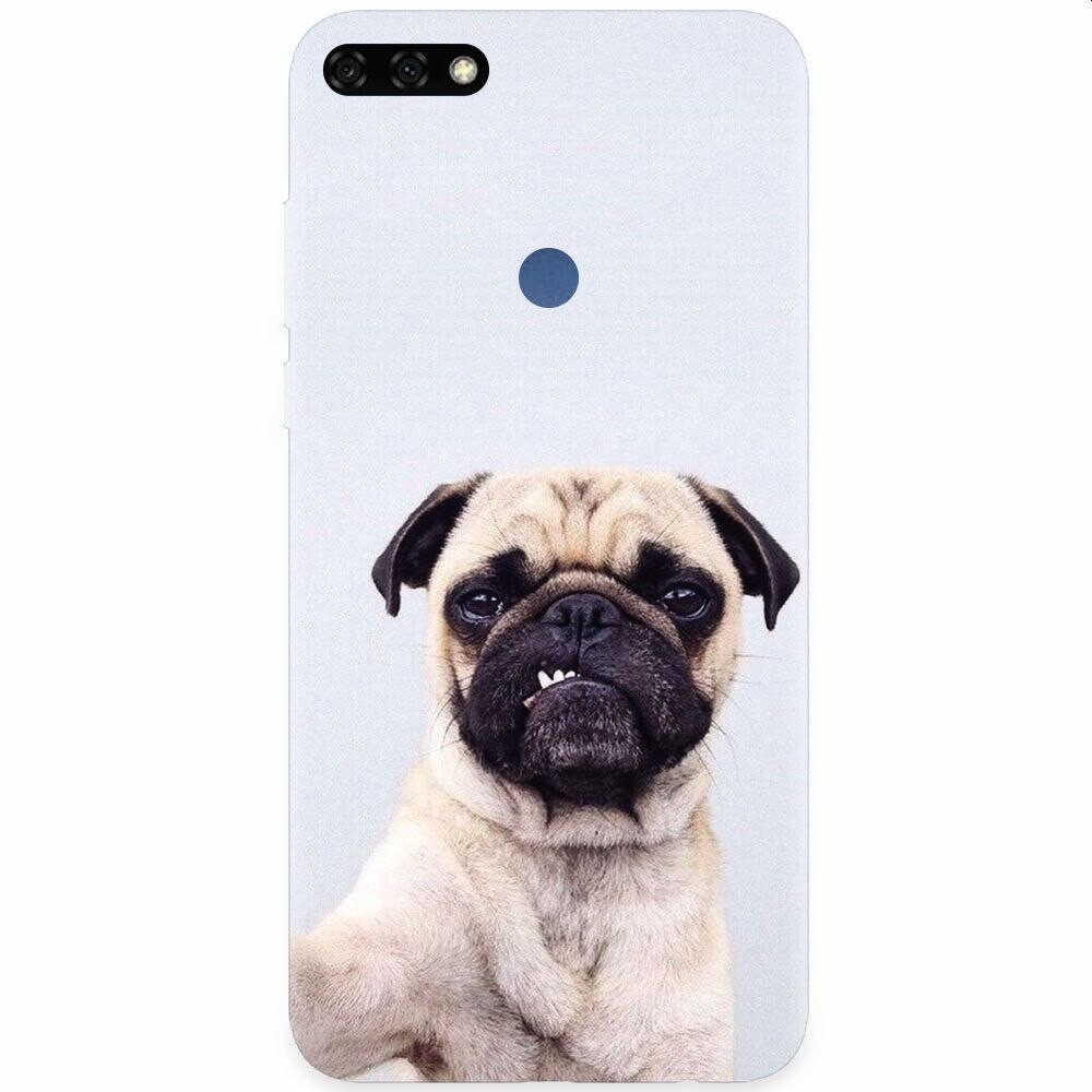 Husa silicon pentru Honor 7C, Simple Pug Selfie