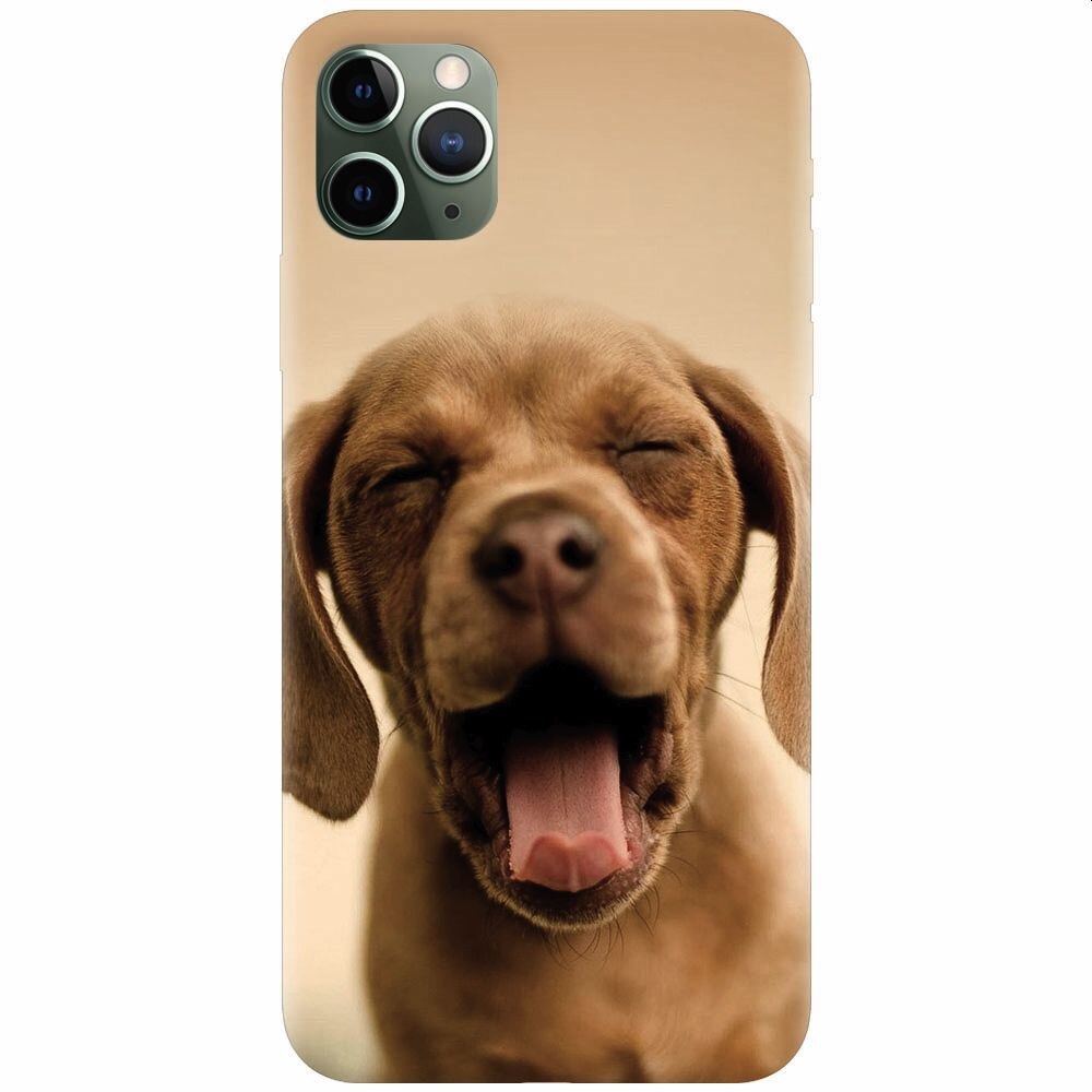 Husa silicon pentru Apple Iphone 11 Pro Max, Cute Yawning Puppy