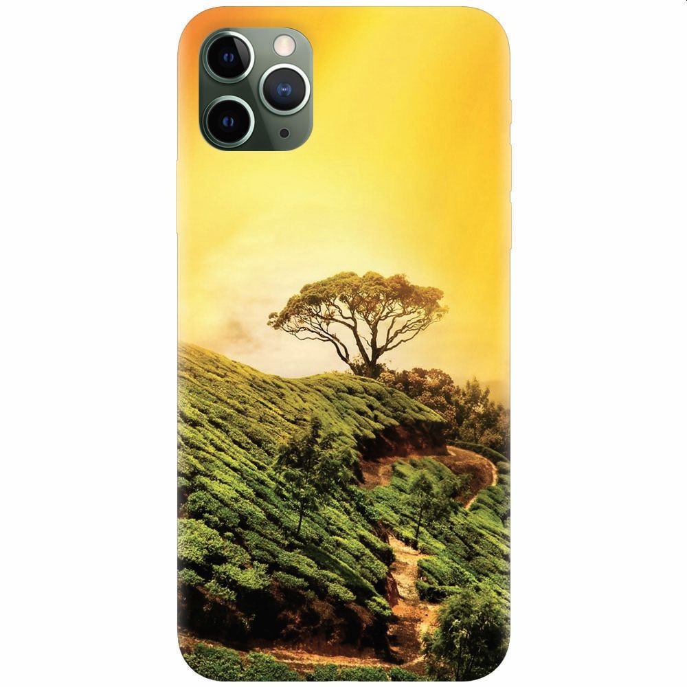 Husa silicon pentru Apple Iphone 11 Pro, Hill Top Tree Golden Light