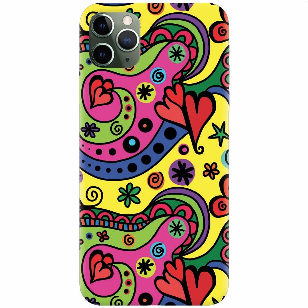 Husa silicon pentru Apple Iphone 11 Pro Max, Heart Color