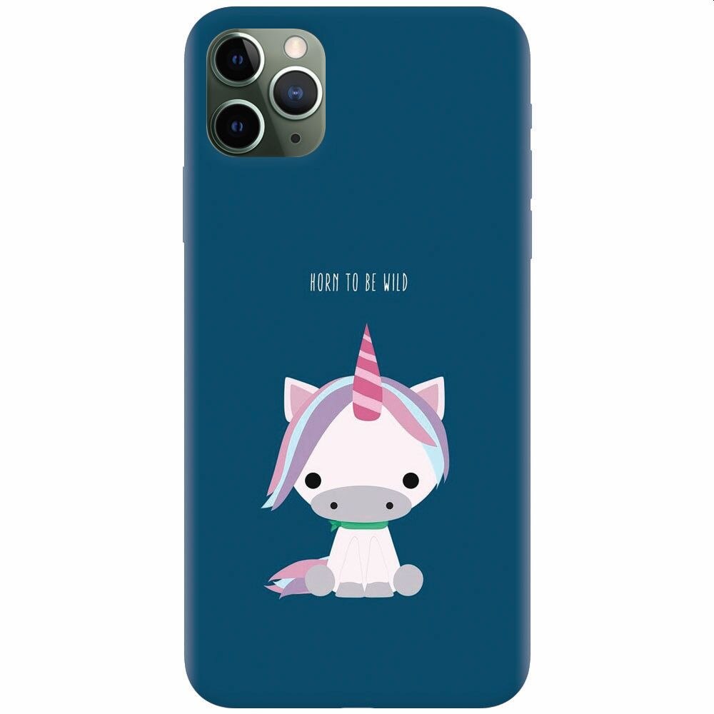 Husa silicon pentru Apple Iphone 11 Pro Max, Horn To Be Wild Cute Unicorn