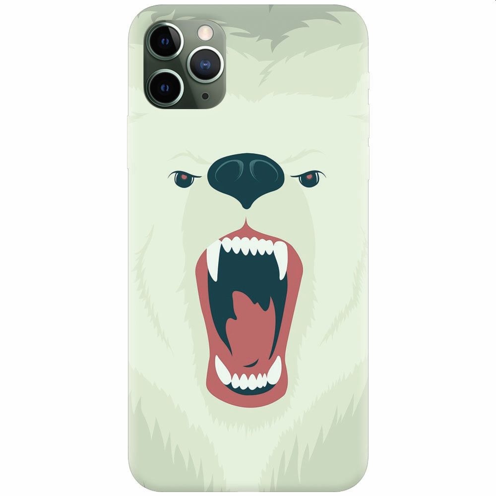 Husa silicon pentru Apple Iphone 11 Pro, Fierce Polar Bear Winter