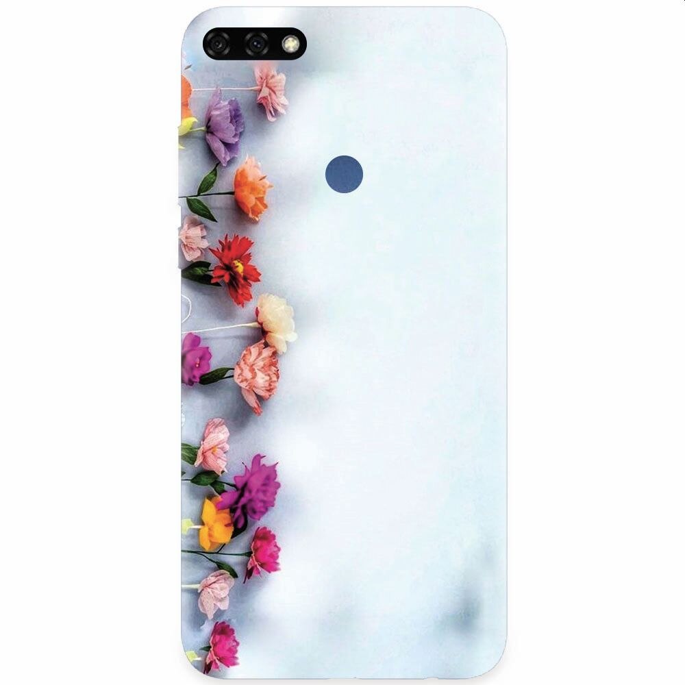 Husa silicon pentru Honor 7C, Flowers